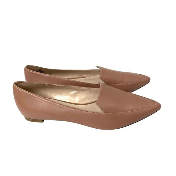 Nine West Abay Smoking genuine leather Flats loafers Size 7.5 barely nude neutra - Picture 3 of 10